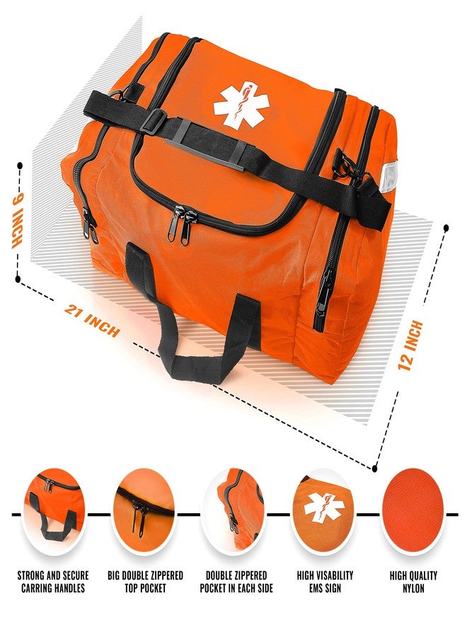 أسا تيكميد حقيبة طبية كبيرة فارغة من ASA TECHMED، مناسبة للاستخدام المنزلي، مقاس 21×12×9 بوصة، وللمكتب، والمدرسة، وللمسعفين، وفرق الاستجابة الأولى، لون برتقالي. - Image 2