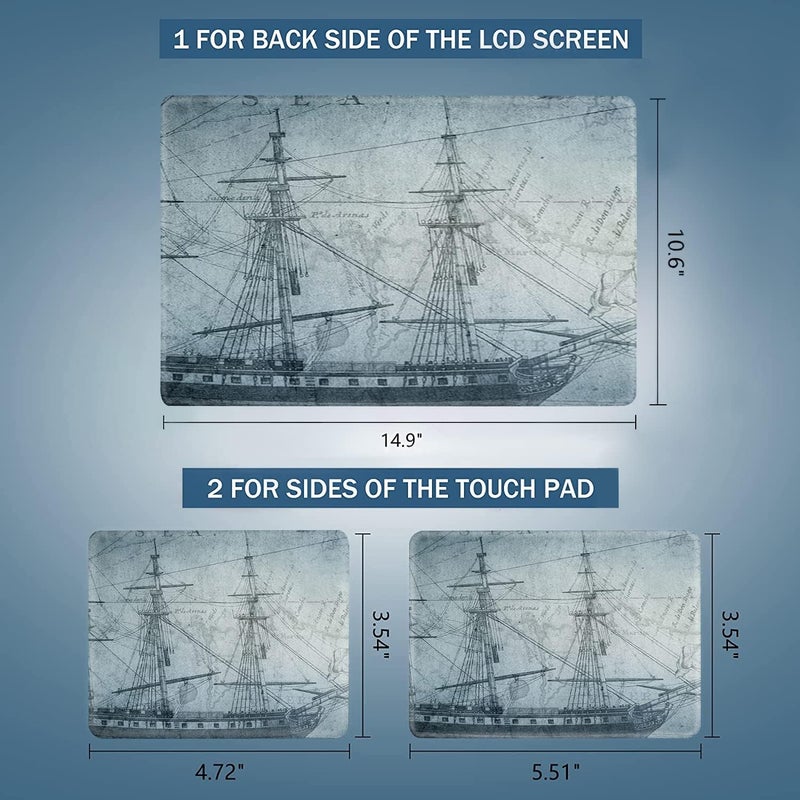 AORTDES Personalized Laptop Skin Sticker Decal Universal Netbook Skin Sticker 12.1 13 13.3 14 15 15.4 15.6 Inches Reusable Notebook PC Art Decal Protector by （Sailing Boat） - Image 4