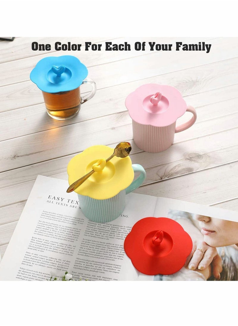 Y&D - Silicone Cup Lid 4Pcs Multicolored Lids For Mugs Tea Pots Flexible Mug Covers Hot Coffee And Tea Anti Dust Airtight Seal Drink Lid Dust Proof - Image 1