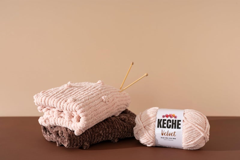 Keche Velvet Yarn for Crocheting, Soft Chenille Bulky Baby Blanket Amigurumi Yarn 100 gr (132 yds) - Baby Pink - Image 5