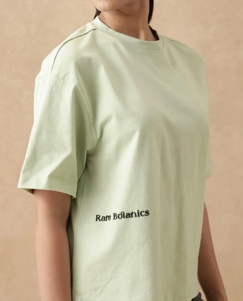 Rareism Women's Pastel Green Printed T-Shirt