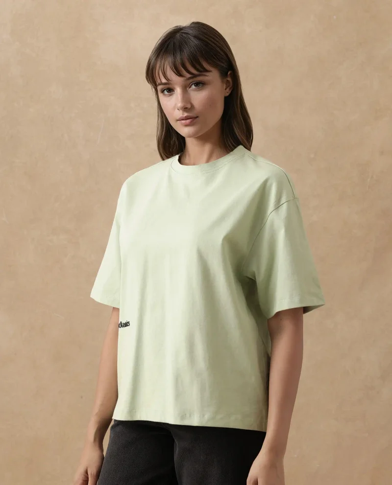 Rareism Women's Pastel Green Printed T-Shirt