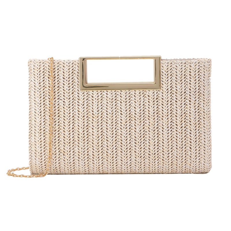 LUI SUI Top Handle Straw Clutch for Women Summer Clutch Straw Evening Bag Raffia Crossbody Purses Woven Beach Clutch - Image 1