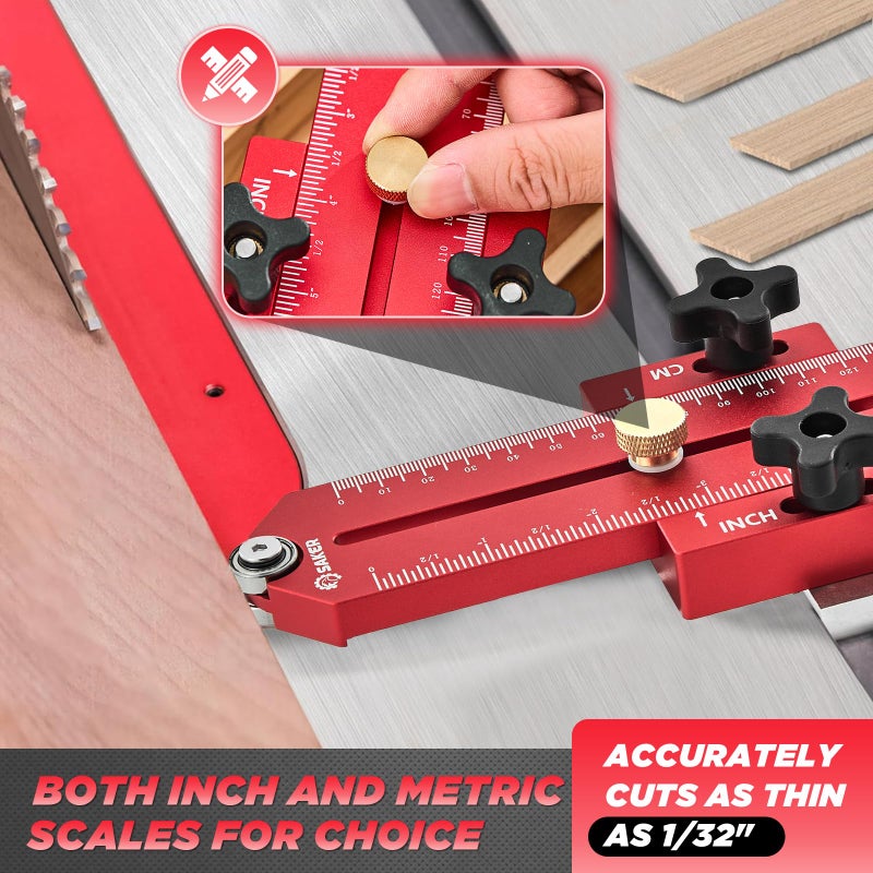 Saker Thin Rip Jig Table Saw Jig Guide, Making Repetitive Narrow Strip Cuts, Fit for 3/4" x 3/8" Slots, for Table Saw Band Saw Router Table - Image 5