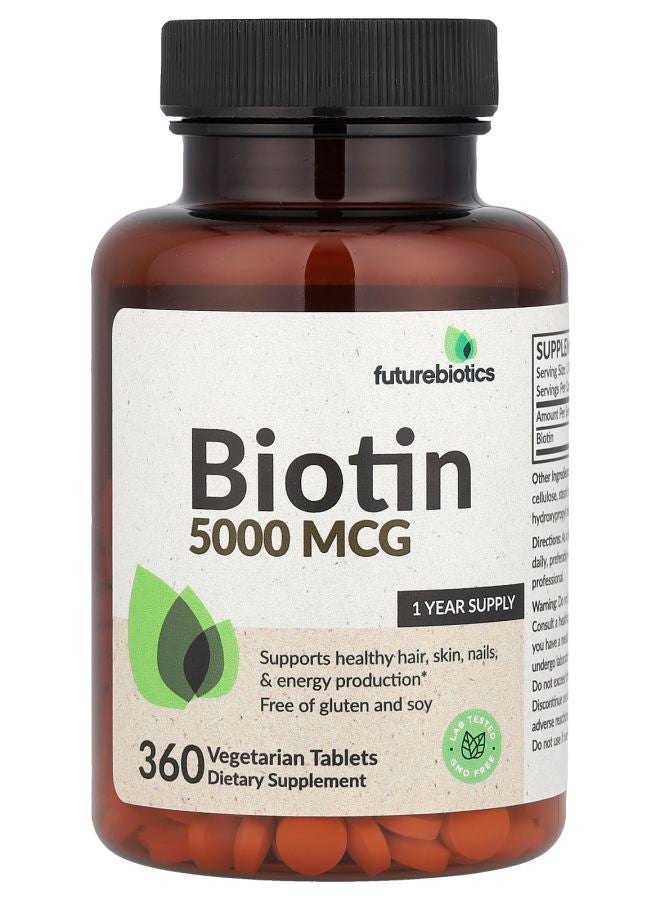 Futurebiotics Biotin  5000 mcg 360 Vegetarian Tablets - Image 1