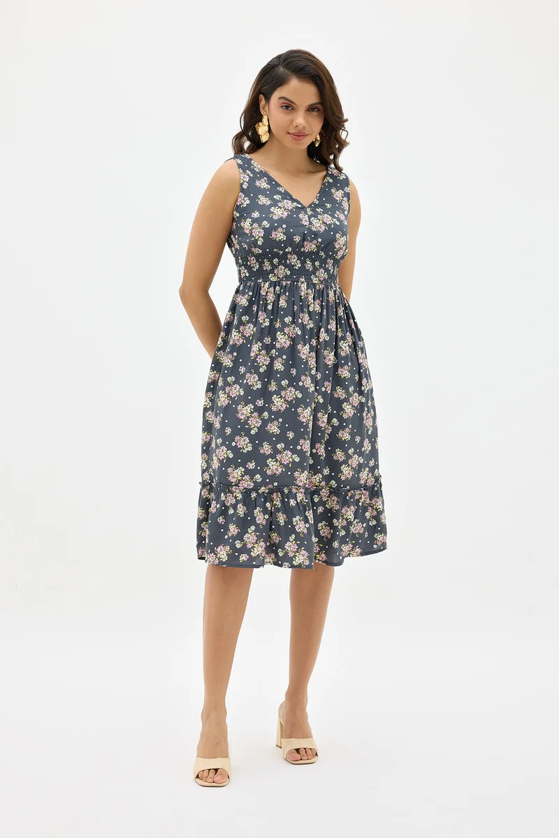فيرجيو Floral Print Midi Dress