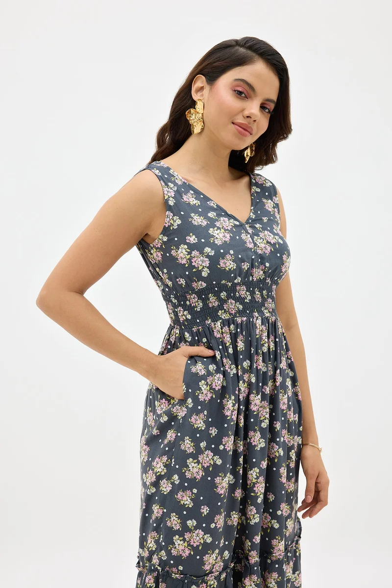 فيرجيو Floral Print Midi Dress
