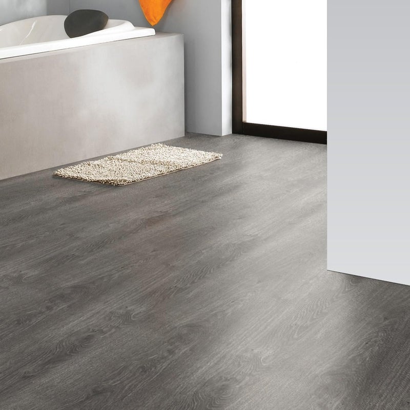 Chejiaye Luxury Thicken Wood Grain Peel and Stick Floor Tiles Self-Adhesive Vinyl Flooring Roll-DIY Easy for Wall and Floor,Hard Surface/Waterproof/Anti Slip (Gray Vinyl Flooring, 17.72 "W x 118" L) - Image 2