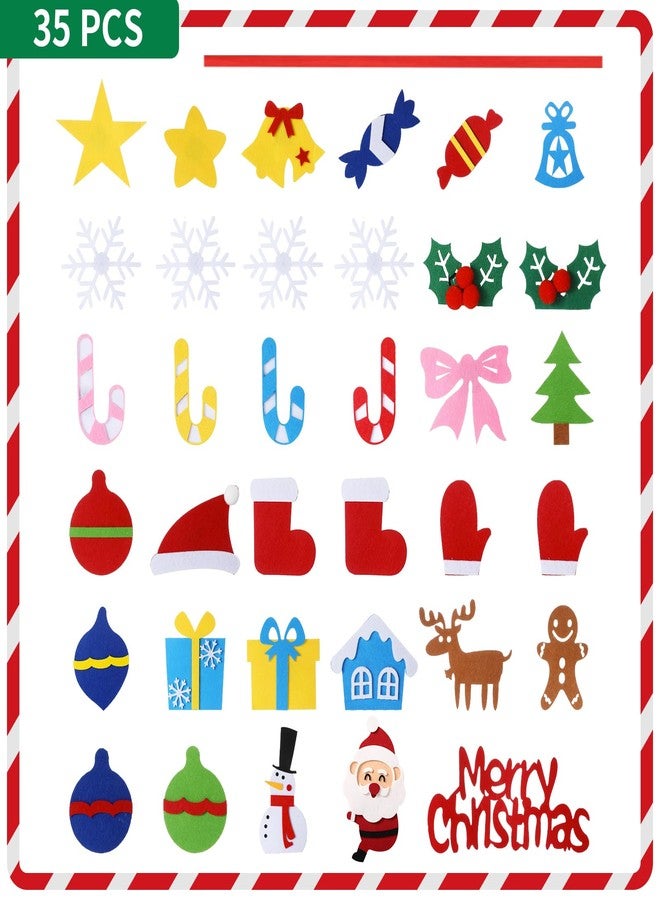 TOBEHIGHER DIY Felt Christmas Tree for Toddlers 3.6ft with 35 Detachable Decorations, Christmas Decorations with String Light (Batteries Not Included), Wall Hanging - Image 5