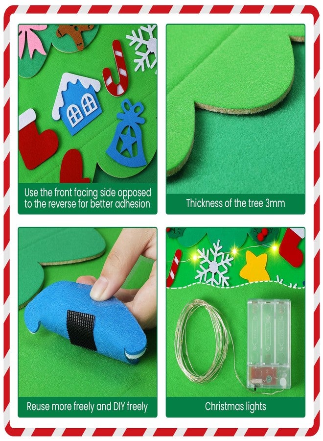 TOBEHIGHER DIY Felt Christmas Tree for Toddlers 3.6ft with 35 Detachable Decorations, Christmas Decorations with String Light (Batteries Not Included), Wall Hanging - Image 3