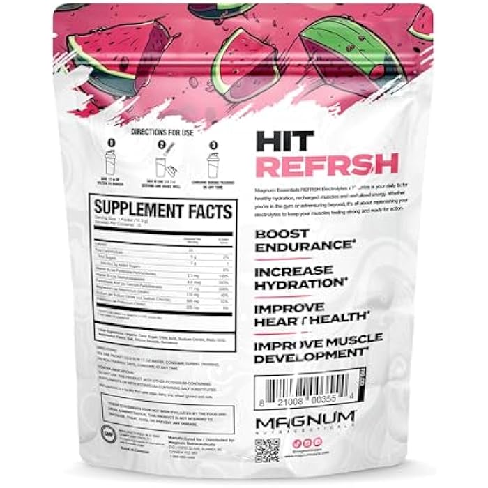 Magnum Essentials REFRSH Electrolytes x Vitamins 15 Serving Bag - Water Melon - Image 2