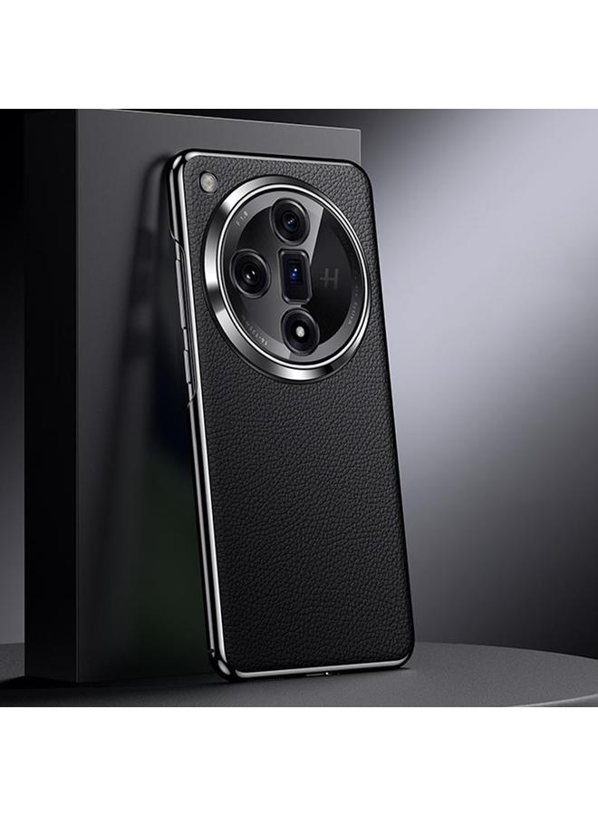 S-TOP Case For OPPO Find X7 Genuine Leather PC Phone Case - Image 1