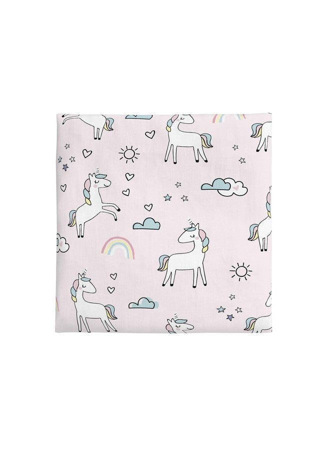 NoJo Super Soft Pink Unicorn Nursery Mini Crib Fitted Sheet - Image 2