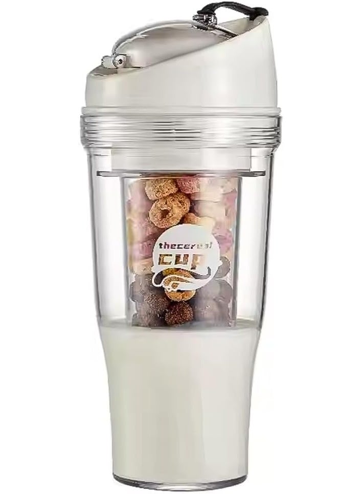 Purfex Cereal Cup – Portable Cereal and Milk Cup, BPA-Free, Dishwasher Safe, Two-Compartment Container Design for On-the-Go Breakfast XL,Perfect for Kids & Adults  - Image 1