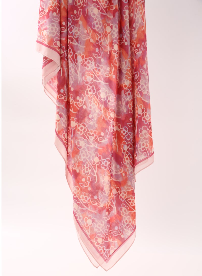 ShineShe Ladies Hijab Small Flower Printed Chiffon Bubble Scarf - Image 1