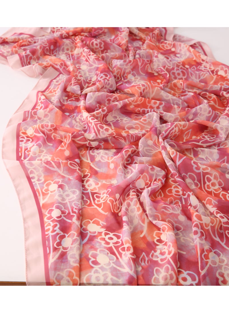 ShineShe Ladies Hijab Small Flower Printed Chiffon Bubble Scarf - Image 2