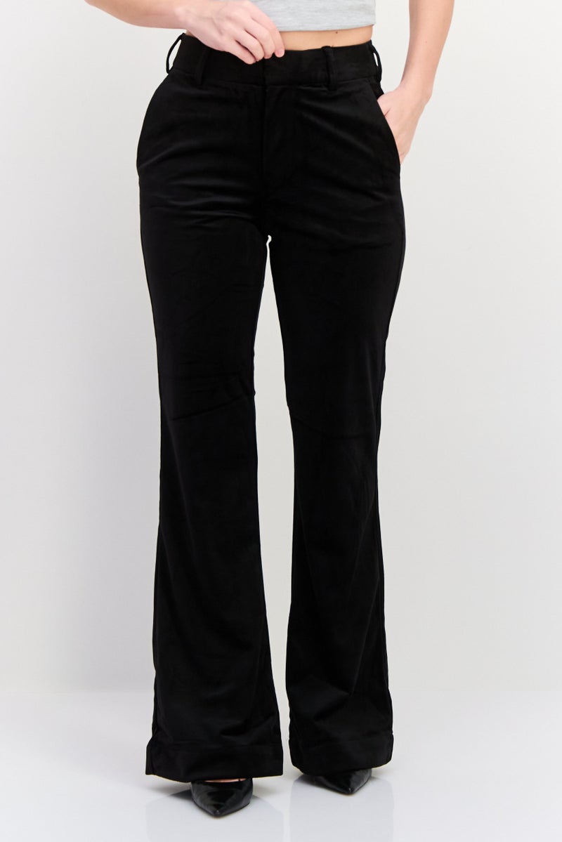 Scotch & Soda Women Straight Fit Solid Palazzo Pants, Black  - Image 1