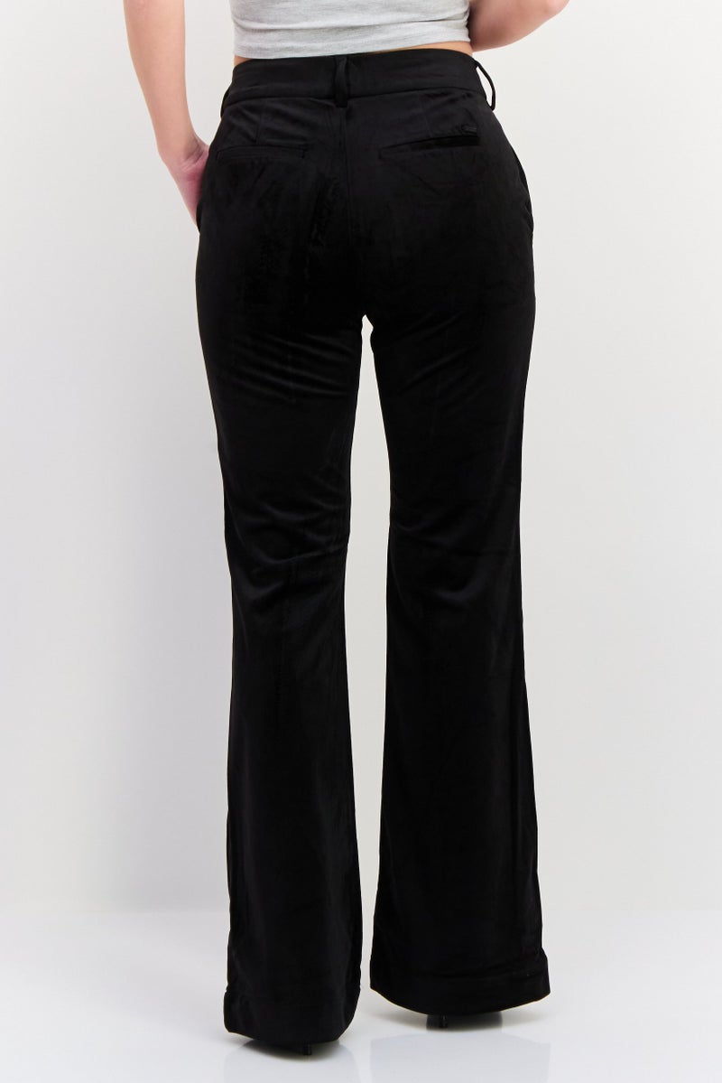 Scotch & Soda Women Straight Fit Solid Palazzo Pants, Black  - Image 4