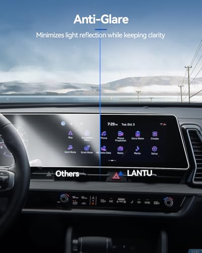 LANTU 2025 Kia Sportage Screen Protector for 2023 2024 2025 Kia Sportage (EX/SX/SX-Prestige/X-Line) Accessories Navigation & Dashboard Nano Touchscreen Protector Film HD Clear Anti-Glare 12.3''-4 Packs - Image 4