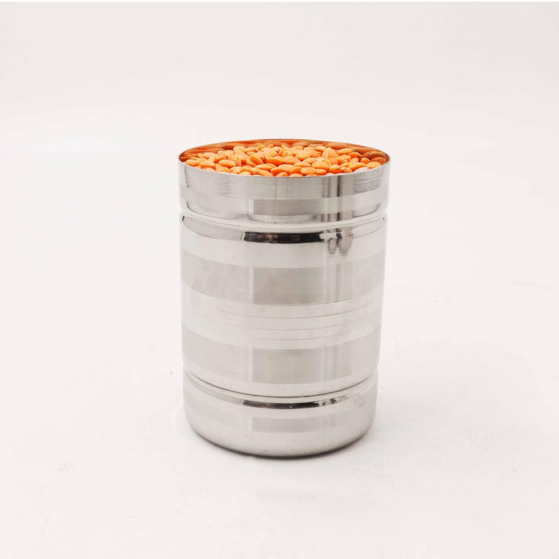 Spillbox Stainless Steel Rice Measuring Padi Uzhakku,Changazhi Measuring Paddy nGrains,nira para Kerala Vessel,Cup,Jug,Mug,Bowl for Home and Kitchen-SS Lines Azhakku (Large) - Image 4