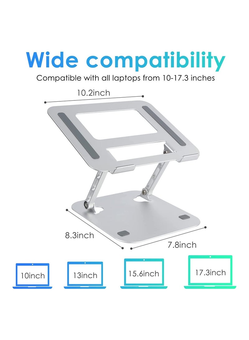 Adjustable Laptop Stand, Ergonomic Aluminum Laptop Mount Stand, Notebook Holder Stand with Heat-Vent, Computer Stand Notebook Aluminum Stand Desk for Laptop Upto - Image 2