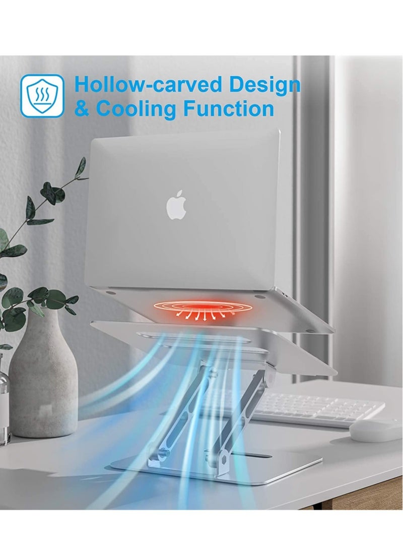 Adjustable Laptop Stand, Ergonomic Aluminum Laptop Mount Stand, Notebook Holder Stand with Heat-Vent, Computer Stand Notebook Aluminum Stand Desk for Laptop Upto - Image 5