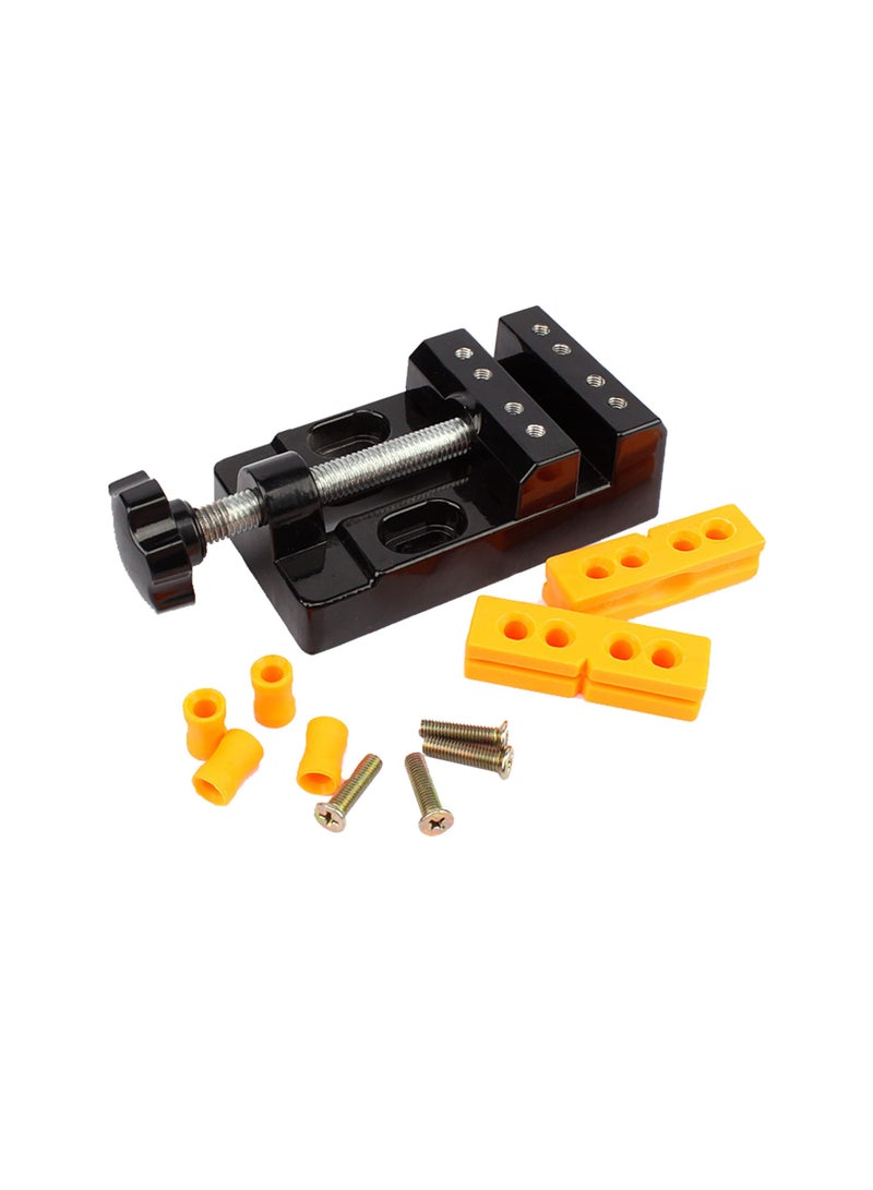 SOLARAE Universal Mini Drill Press Vise Clamp, Flat Tabletop Clamp Drill Press Vise Tools, 57mm for Model Resin Jewelry Walnut Amber Beeswax Nut, Watch Repairing, DIY Sculpture Craft Carving Bed Tool - Image 1