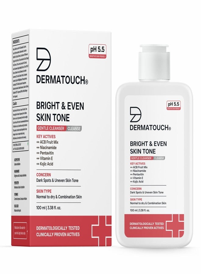 DERMATOUCH Bright & Even Skin Tone Gentle Cleanser | Helps Reduce Dark Spots, Uneven Tone & Dullness | pH 5.5 Balanced | Dermatologist Tested | 100ml - Image 1