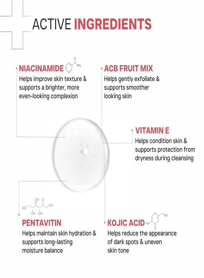 DERMATOUCH Bright & Even Skin Tone Gentle Cleanser | Helps Reduce Dark Spots, Uneven Tone & Dullness | pH 5.5 Balanced | Dermatologist Tested | 100ml - Image 2