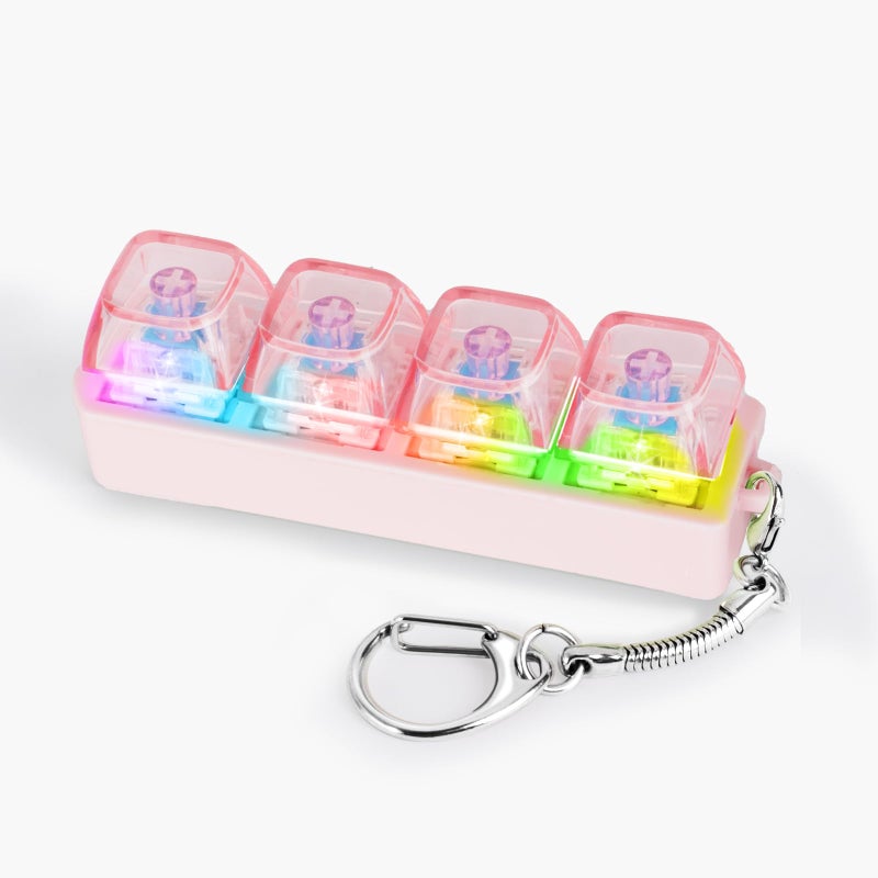 FunisFun Keyboard Fidget Toy for Adults Keyboard Clicker with LED Light Keychain Fidget Stress Relief Sensory Toy - Image 1