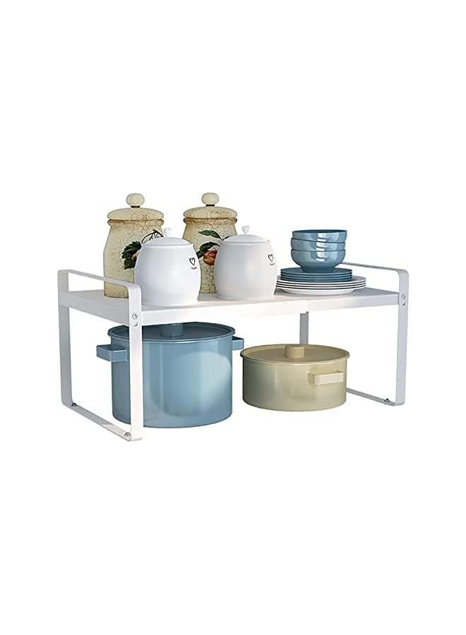 NOAEOU Countertop Organizer Shelf Cupboard Stand Kitchen Spice Rackcabinet Pantry Shelf Organization And Storage For Kitchen Bathroom (White) - Image 2