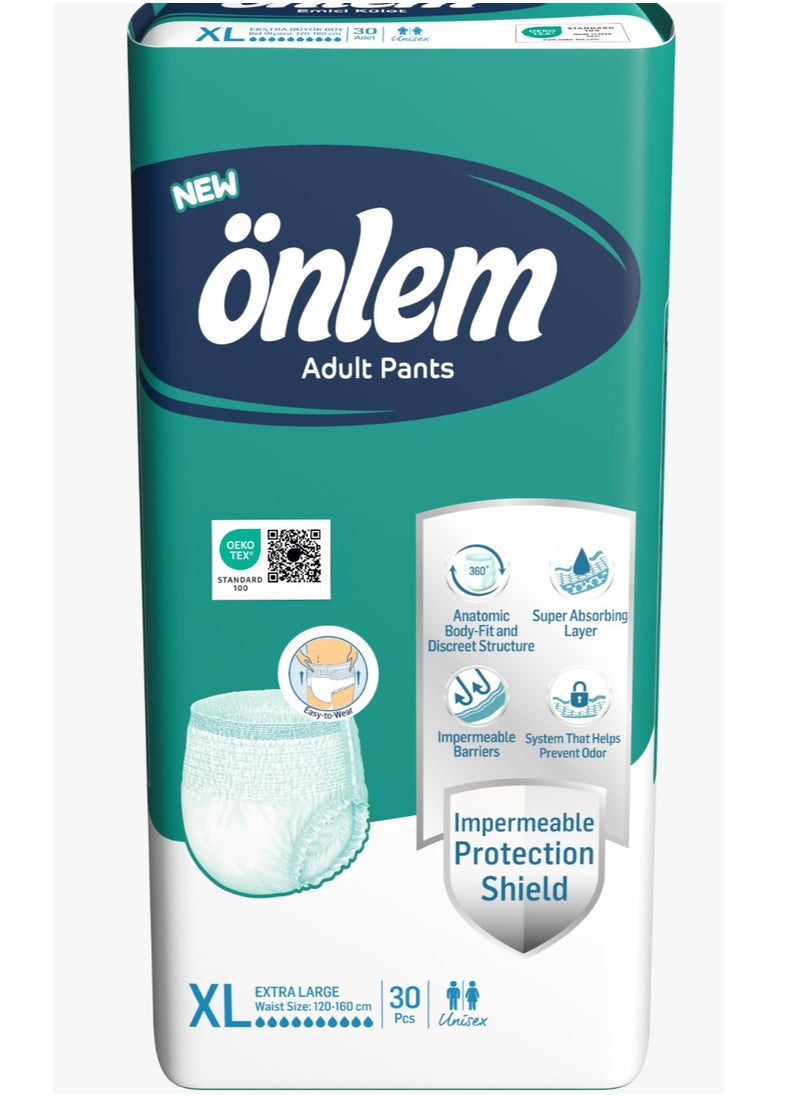 Önlem Adult Diaper Pants, Size: Extra Large, 30 Diapers Pull-up Pants with Wetness Indicator.  - Image 1