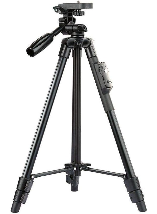 حامل ثلاثي القوائم قابل للتمديد VCT-5208 مع حامل هاتف وجهاز تحكم عن بعد للكاميرات DSLR والهواتف الذكية وكاميرات الحركة - Image 4