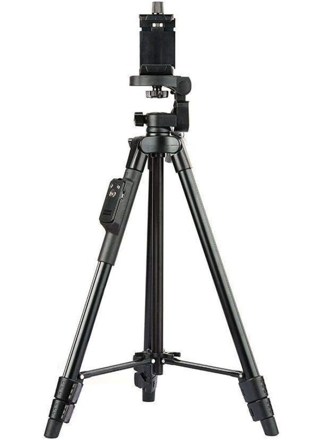 حامل ثلاثي القوائم قابل للتمديد VCT-5208 مع حامل هاتف وجهاز تحكم عن بعد للكاميرات DSLR والهواتف الذكية وكاميرات الحركة - Image 1