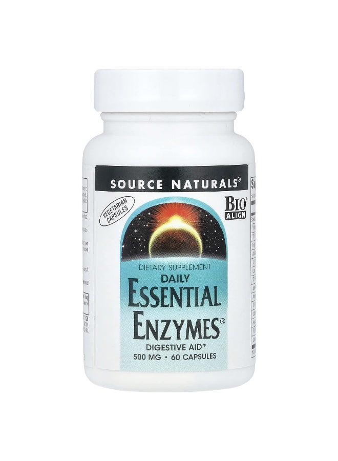 Source Naturals Source Naturals, Daily Essential Enzymes®, 500 mg, 60 Vegetarian Capsules  - Image 1