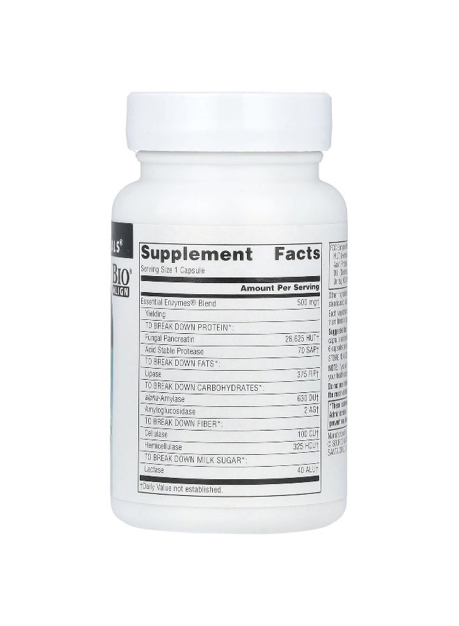 Source Naturals Source Naturals, Daily Essential Enzymes®, 500 mg, 60 Vegetarian Capsules  - Image 2