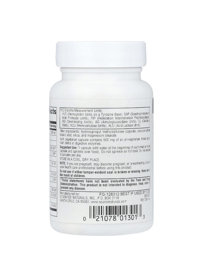 Source Naturals Source Naturals, Daily Essential Enzymes®, 500 mg, 60 Vegetarian Capsules  - Image 3