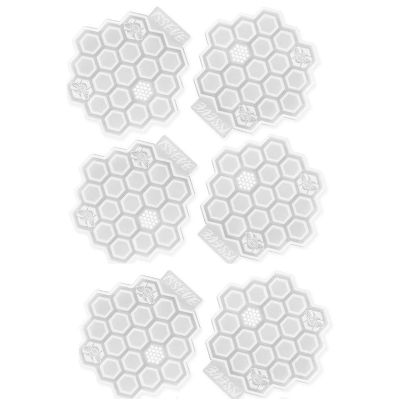 SNOOGG Pack of 6Pc Honeycomb Coaster Mold for Silicone Epoxy Resin Casting, DIY Project, Home Decor, Wedding etc. - Image 1