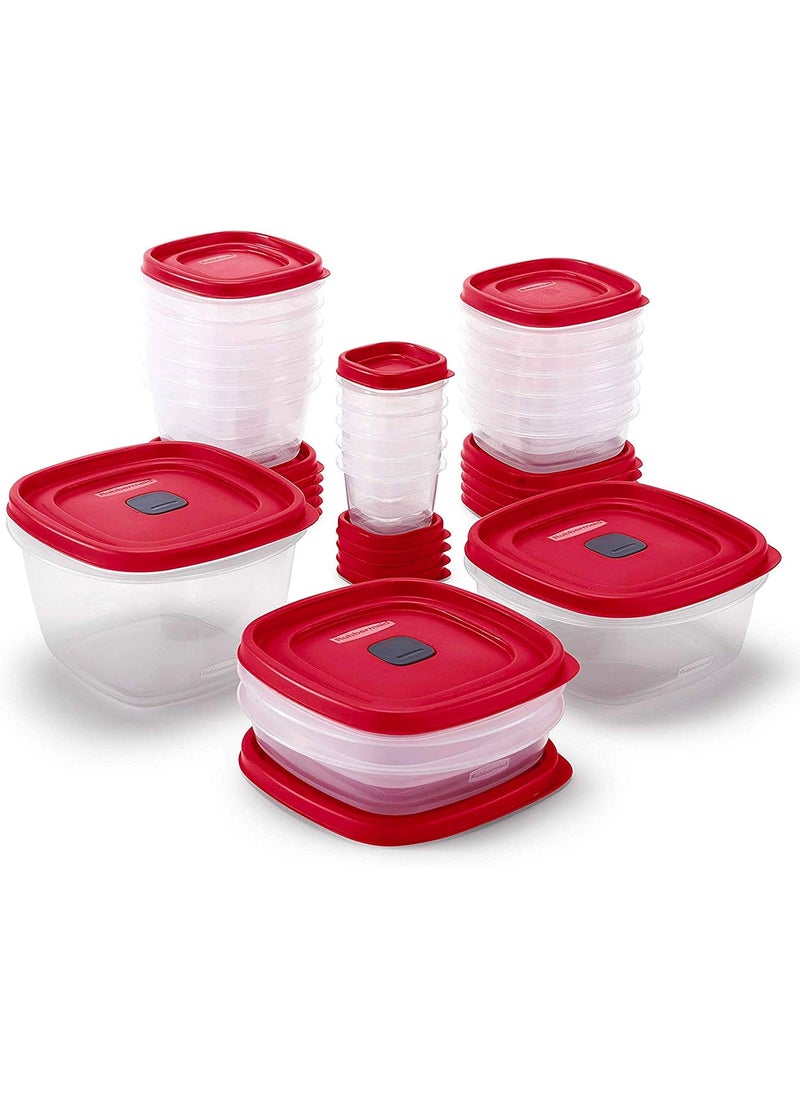 Rubbermaid - Rubbermaid Red Food Storage Containers 42Piece Set with EasyFind Lids Salad Dressing and Condiment Capacities Microwave and Dishwasher Safe BPAFree Vented Lids for Splatterfree Microwaving - Image 1