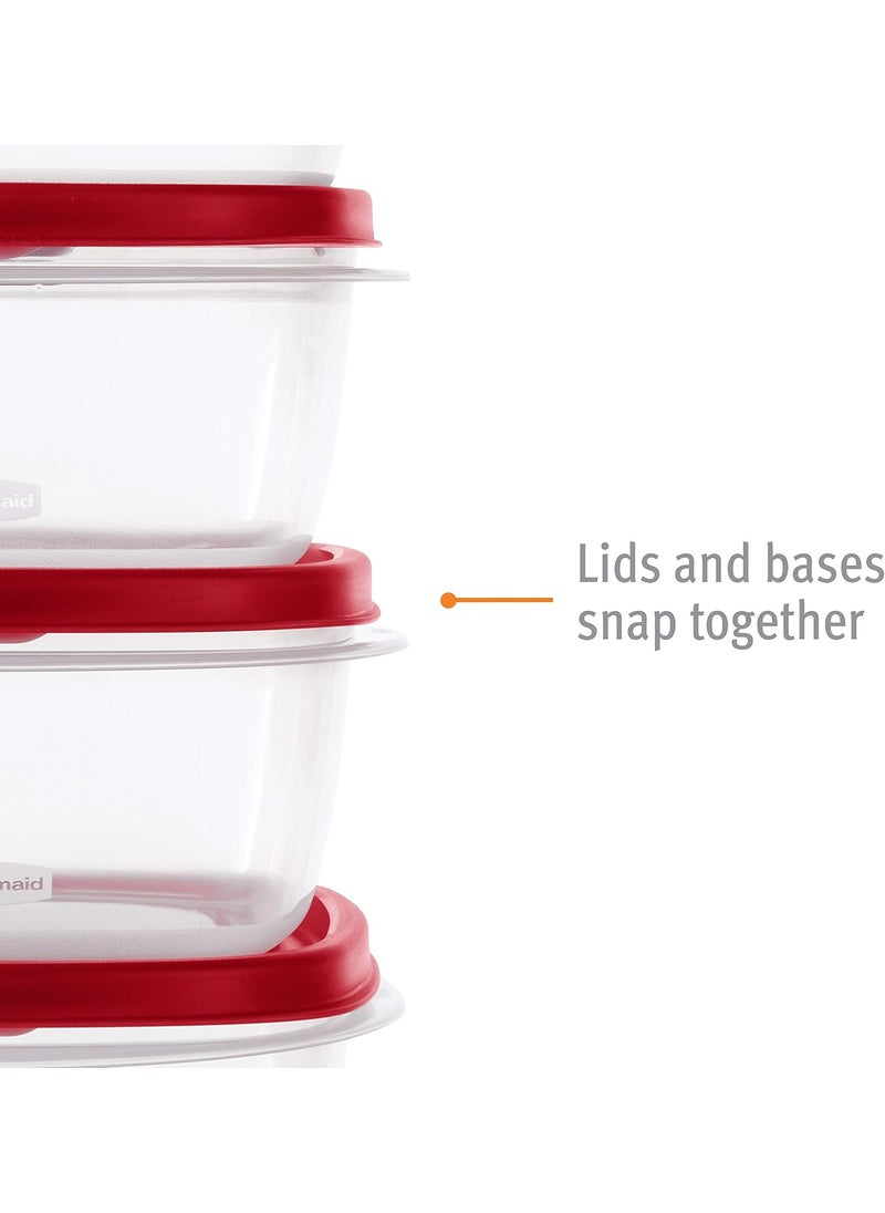 Rubbermaid - Rubbermaid Red Food Storage Containers 42Piece Set with EasyFind Lids Salad Dressing and Condiment Capacities Microwave and Dishwasher Safe BPAFree Vented Lids for Splatterfree Microwaving - Image 1