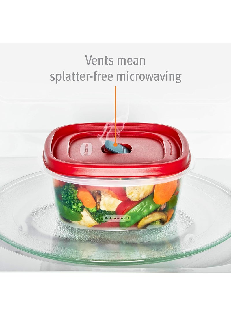 Rubbermaid - Rubbermaid Red Food Storage Containers 42Piece Set with EasyFind Lids Salad Dressing and Condiment Capacities Microwave and Dishwasher Safe BPAFree Vented Lids for Splatterfree Microwaving - Image 1