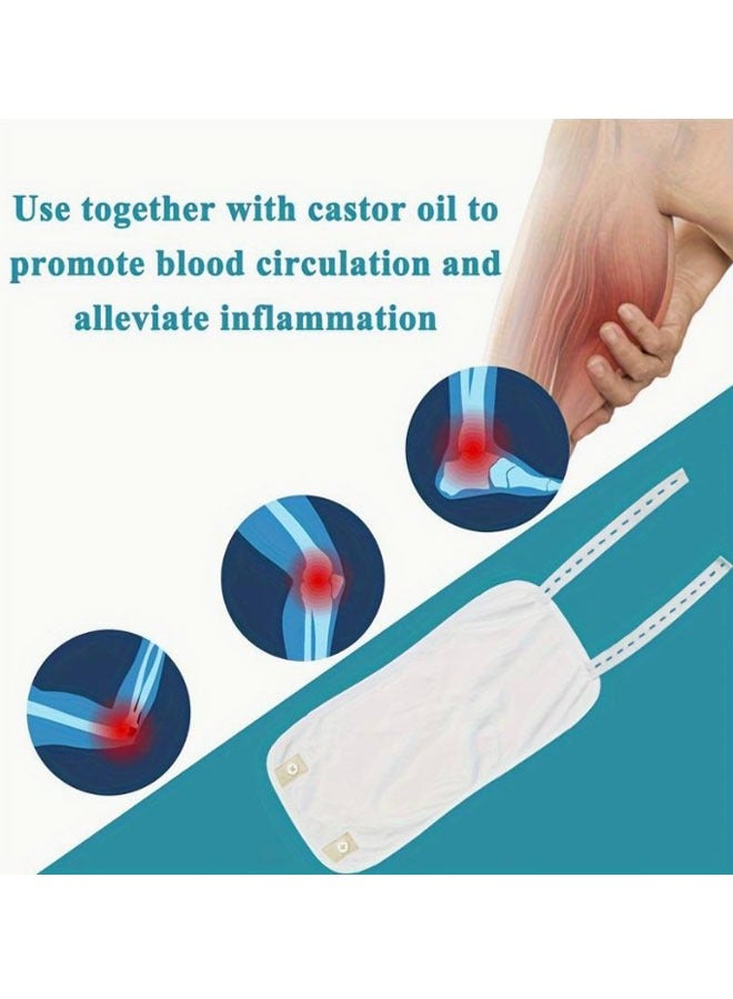 حقيبة زيت الخروع عبوة مكونة من قطعتين، مناسبة للركبتين والأذرع والسوابع، حزمة مساعدة لعناية الزيوت الأساسية قابلة لإعادة الاستخدام، حزمة للعناية بالزيوت لمنع تسرب الزيوت (الزيت غير مشمول) - Image 2