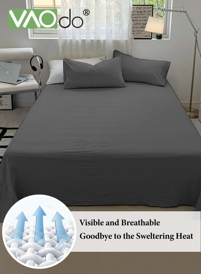 فاو دو مجموعة ملاءات سرير 4 قطع، من الألياف الدقيقة الناعمة - مجموعة لحاف مقاومة للانكماش والبهتان، مجموعة مفروشات سرير صديقة للبشرة، تشمل ملاءة سرير مجهزة وغطاء لحاف ووسادتين مقاس 200*230 سم - Image 5