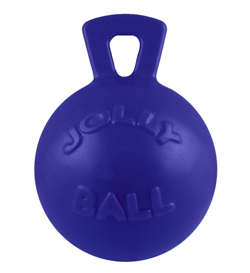 Jolly Pets Tug-n-Toss Dog Toy Ball with Handle, 8 Inches/Large, Blue - Image 1