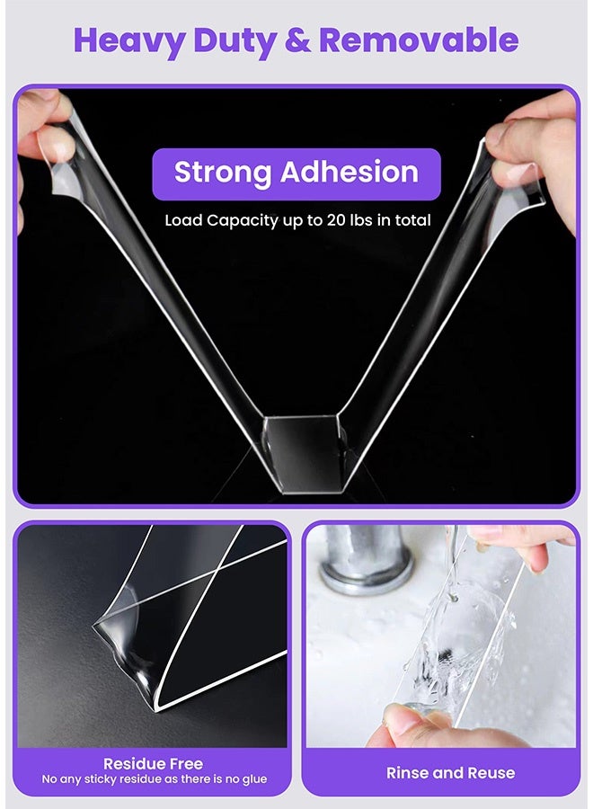 Peachjoy Double Sided Heavy Duty Nano Tape, Strong Mounting Adhesive, Extra Large Clear Two Sided Sticky Poster Wall Tape, Multipurpose Removable for Walls (3M)  - Image 2