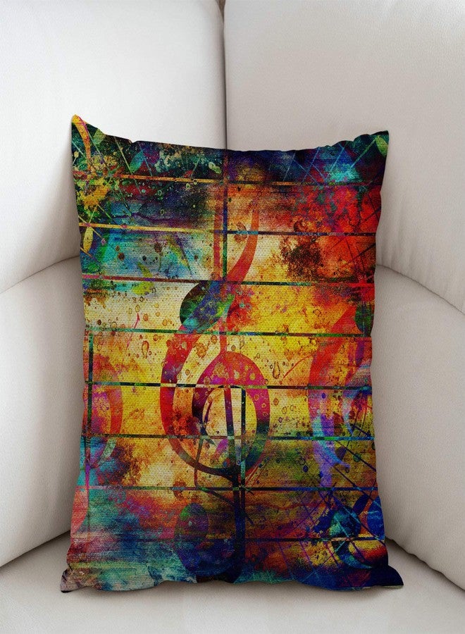 Swono Throw Pillow Cover Colorful Collage with Music Notes and The Violin Clef Decorative Pillow Cases Home Decor Square 18x18 Inches Pillowcases - Image 2