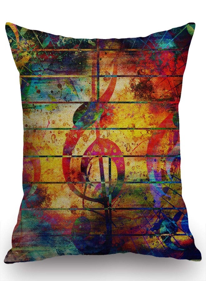Swono Throw Pillow Cover Colorful Collage with Music Notes and The Violin Clef Decorative Pillow Cases Home Decor Square 18x18 Inches Pillowcases - Image 5