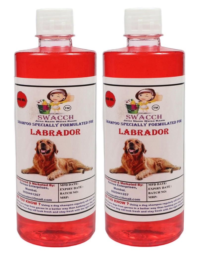 swacch Labrador Dog Shampoo + Dumbbell Toy I Durable Rubber Dog Toy for Chewing I Playing, Teeth Cleaning & Training Toy I Combo Pack I 500ml Pack 2 Strawberry - Image 2