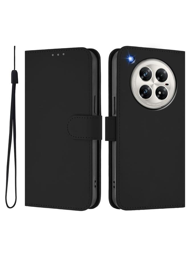 S-TOP Case For Infinix Zero 40 4G / 5G Skin Feel Solid Color Leather Phone Case with Lanyard - Image 2