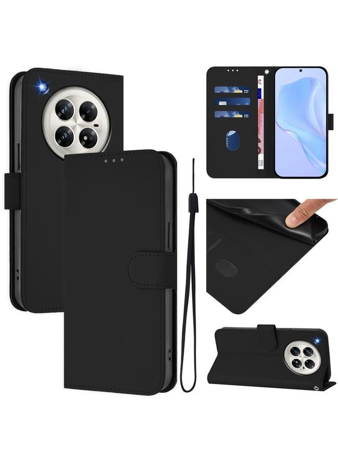 S-TOP Case For Infinix Zero 40 4G / 5G Skin Feel Solid Color Leather Phone Case with Lanyard - Image 1
